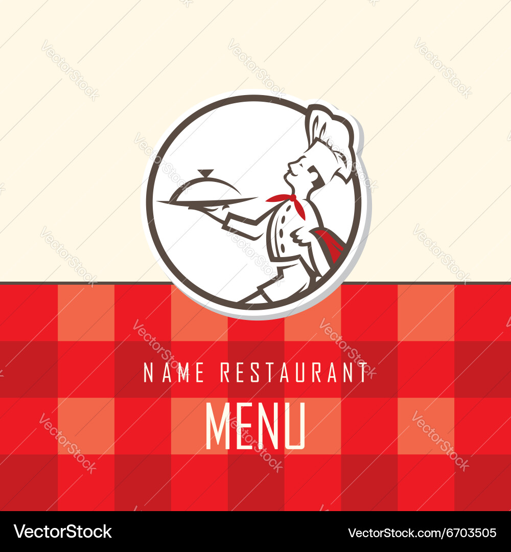 Chef menu design vector image