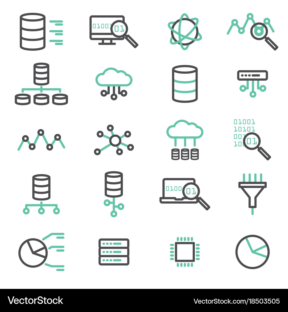 Cloud Computing & Data Icons vector image