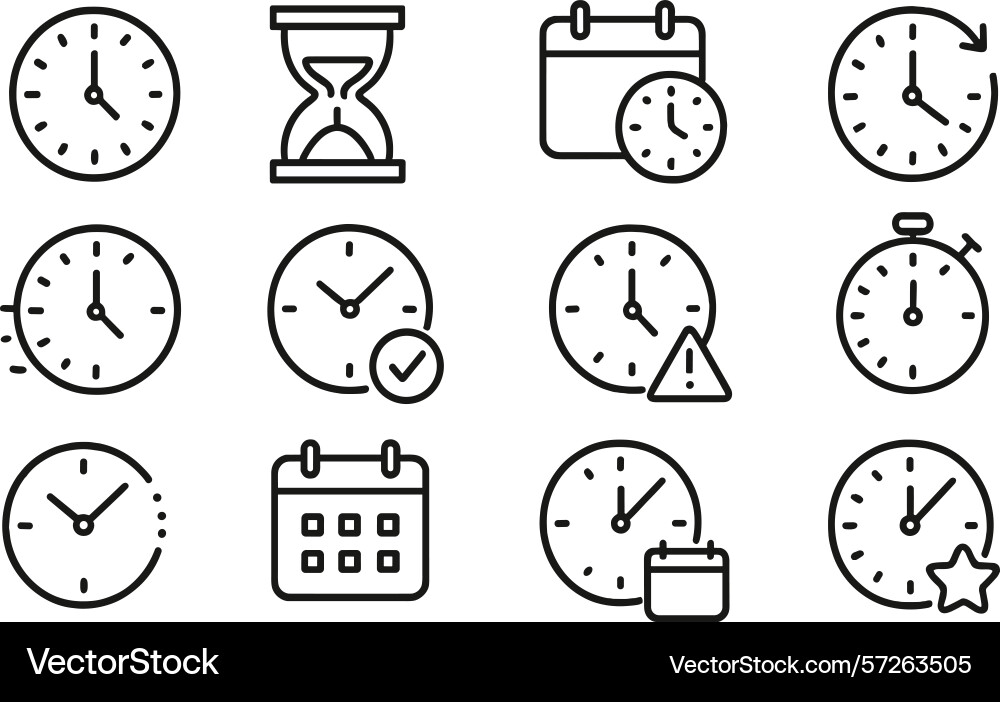 Collection of various clock and timer icons Collection of various clock and timer icons vector image