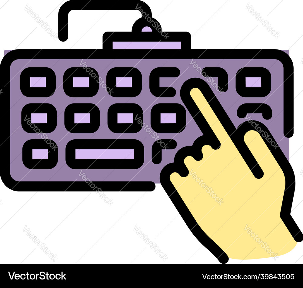 Computer keyboard icon color outline Computer keyboard icon color outline Vector Image