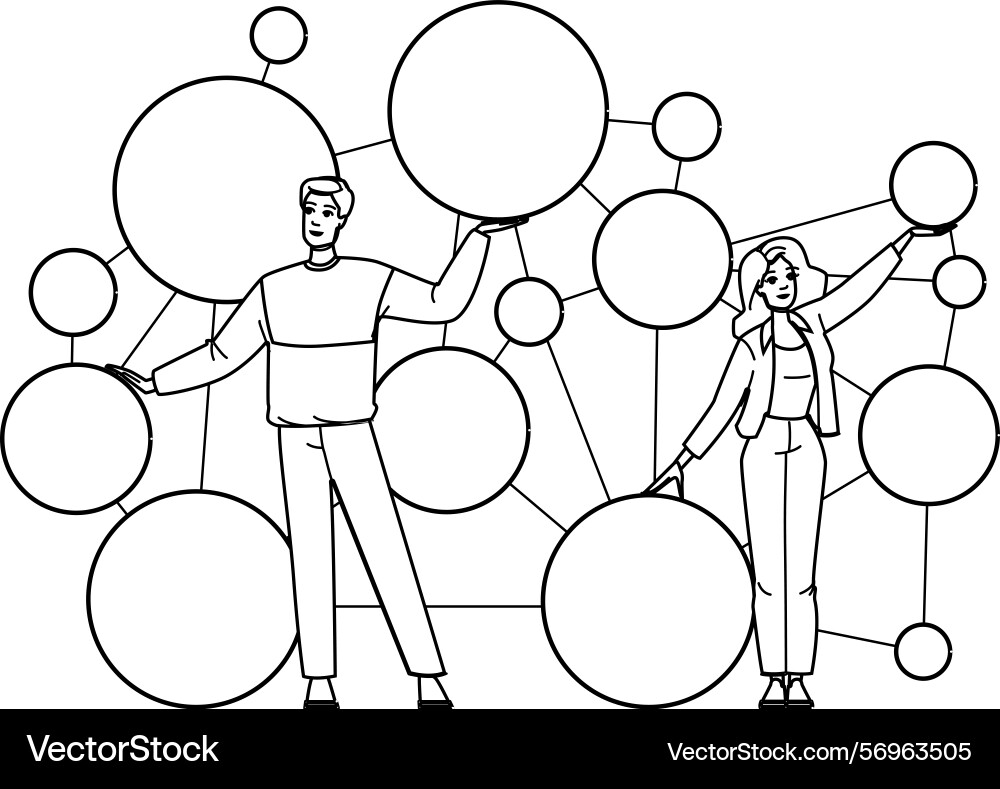 Data knowledge graph vector image