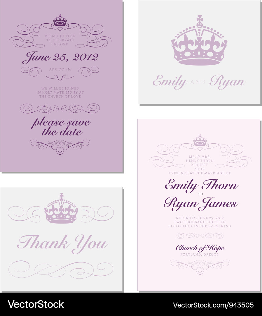 Elegant Wedding Invitation Template vector image