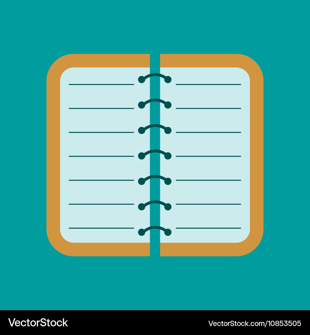 Flat icon on background spiral notepad notebook vector image