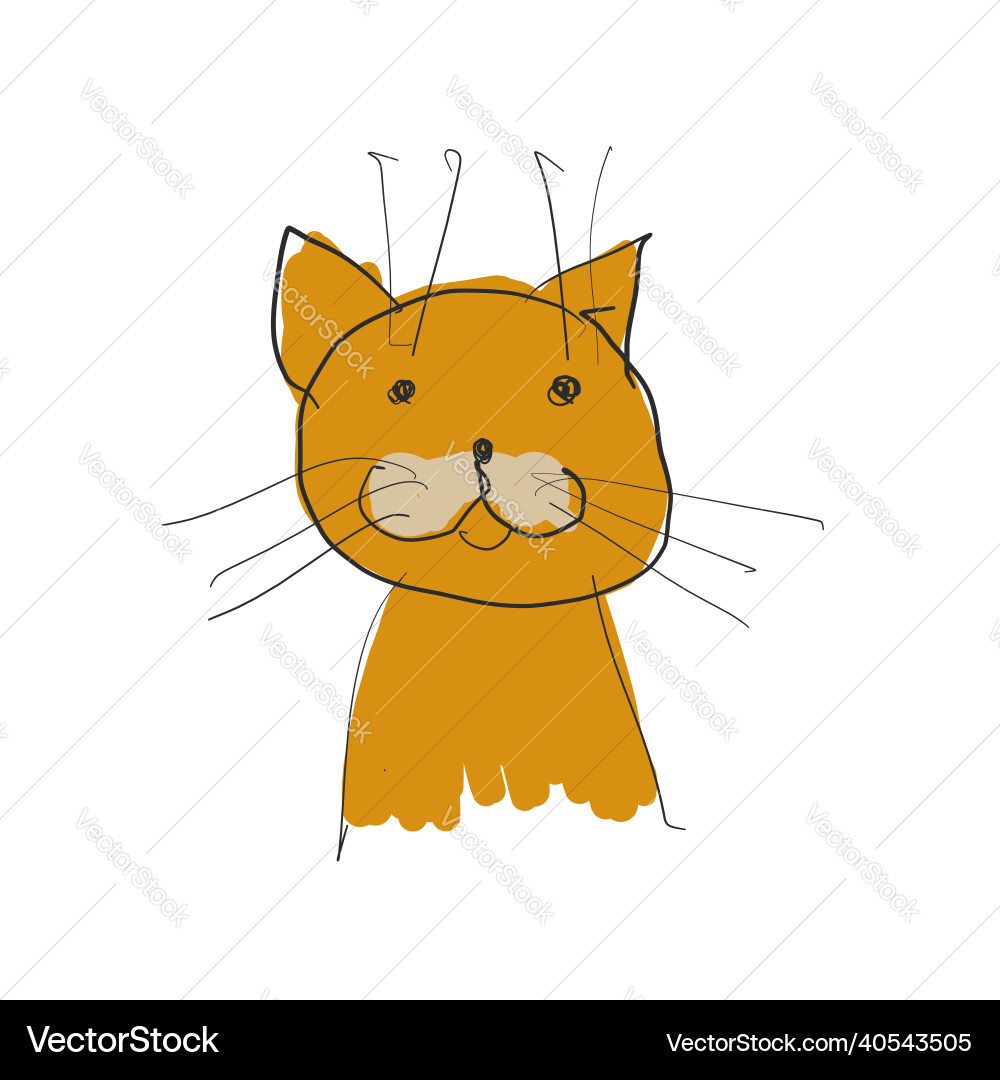 Ginger Katzenporträt Skizze für Ihr Design Ginger Katzenporträt Skizze für Ihr Design vektorbild