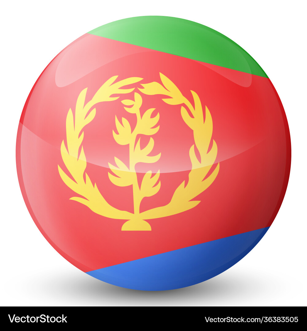 Glass light ball with flag eritrea round Glass light ball with flag eritrea round vector image