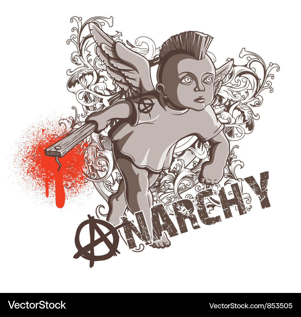 Grunge Angel T-Shirt Vector Image