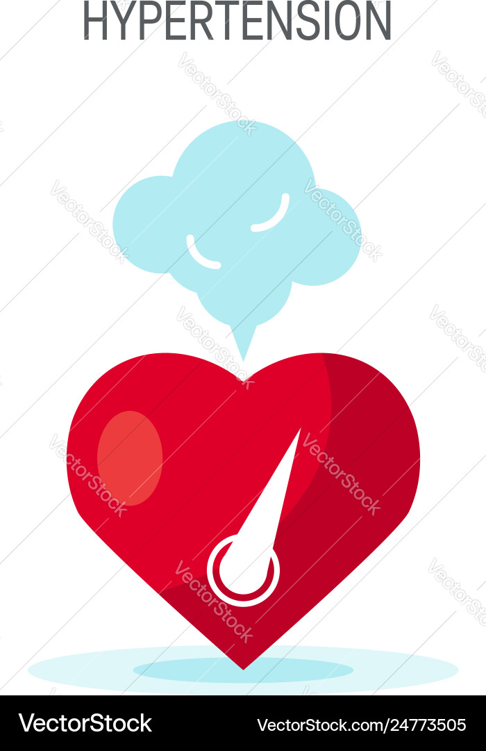 High blood pressure concept in flat style High blood pressure concept in flat style vector image