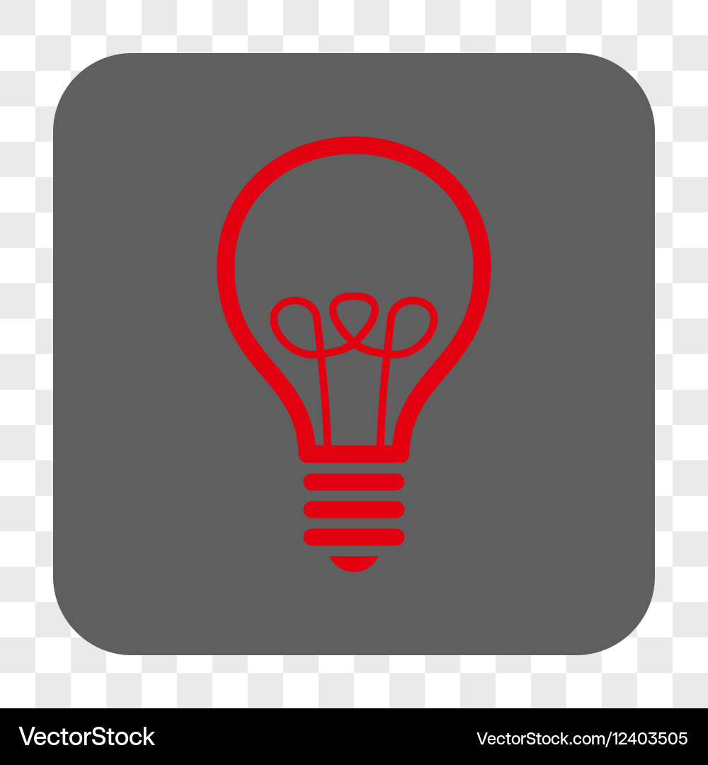 Lamp bulb rounded square button vector image