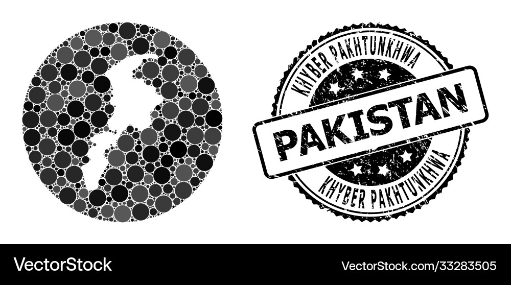 Mosaic hole circle map khyber pakhtunkhwa Mosaic hole circle map khyber pakhtunkhwa vector image