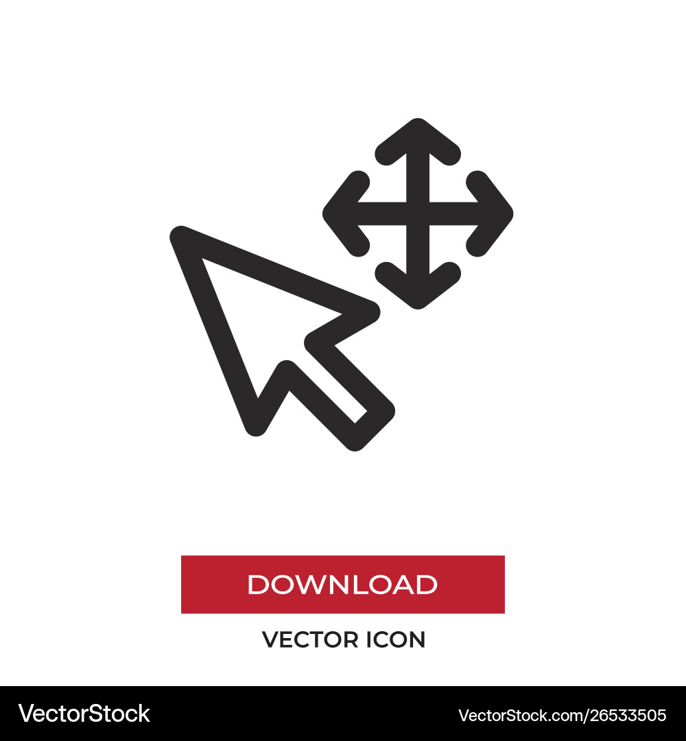 Move arrows icon in modern style for web site Move arrows icon in modern style for web site vector image