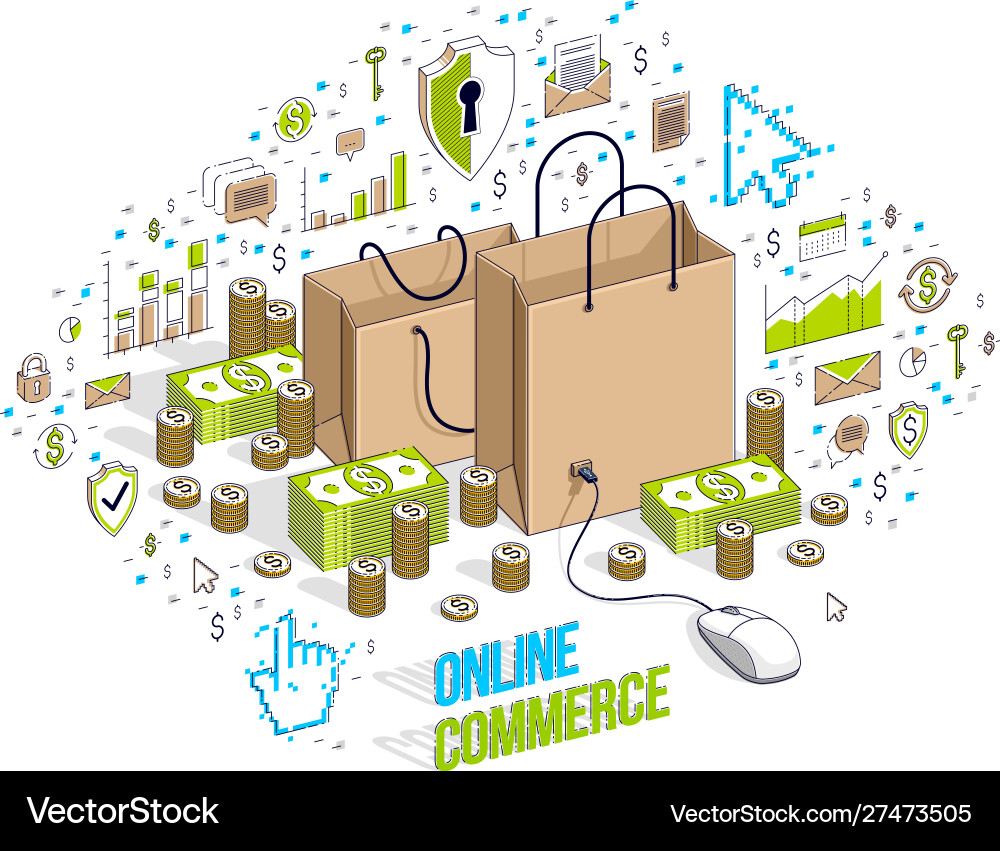 Online shop concept web store internet sales Vector Image