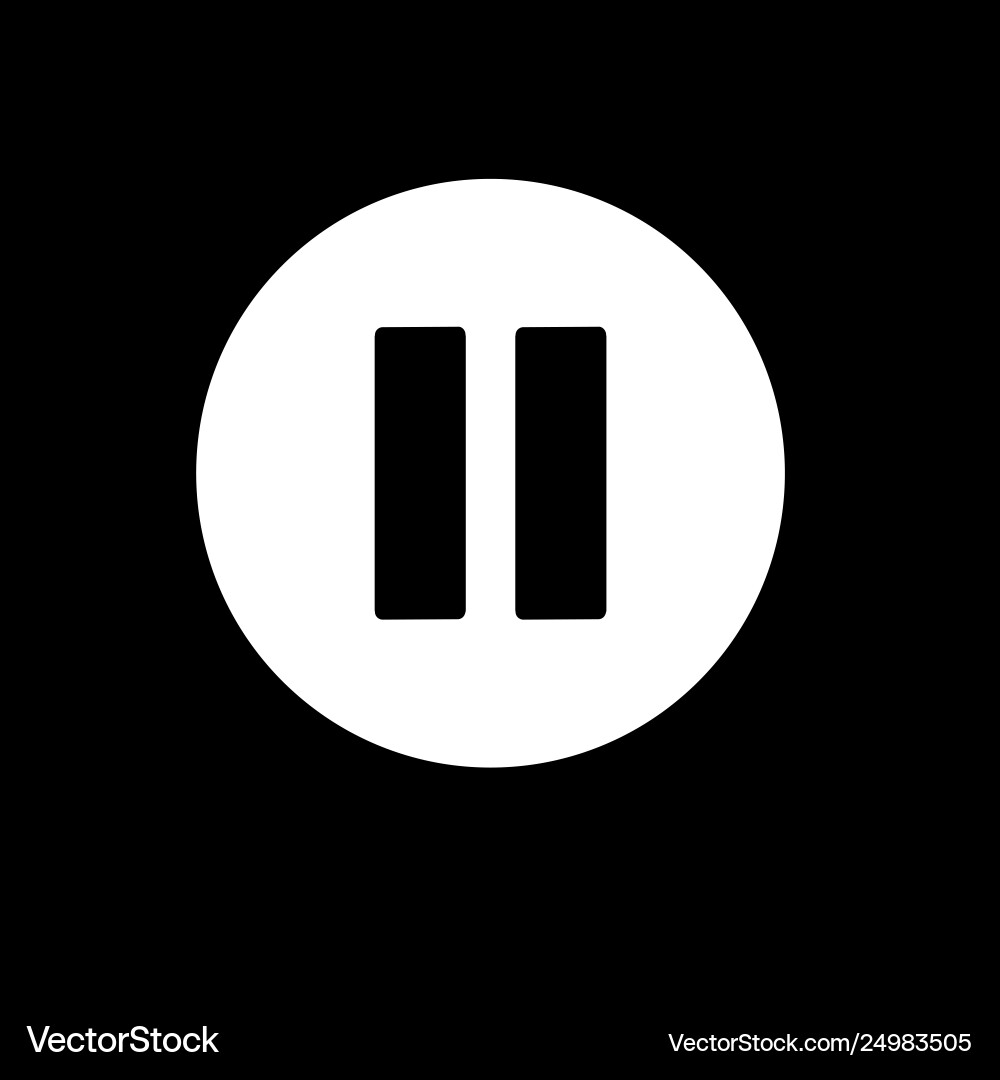 Pause button icon in linear style isolated Pause button icon in linear style isolated Vector Image