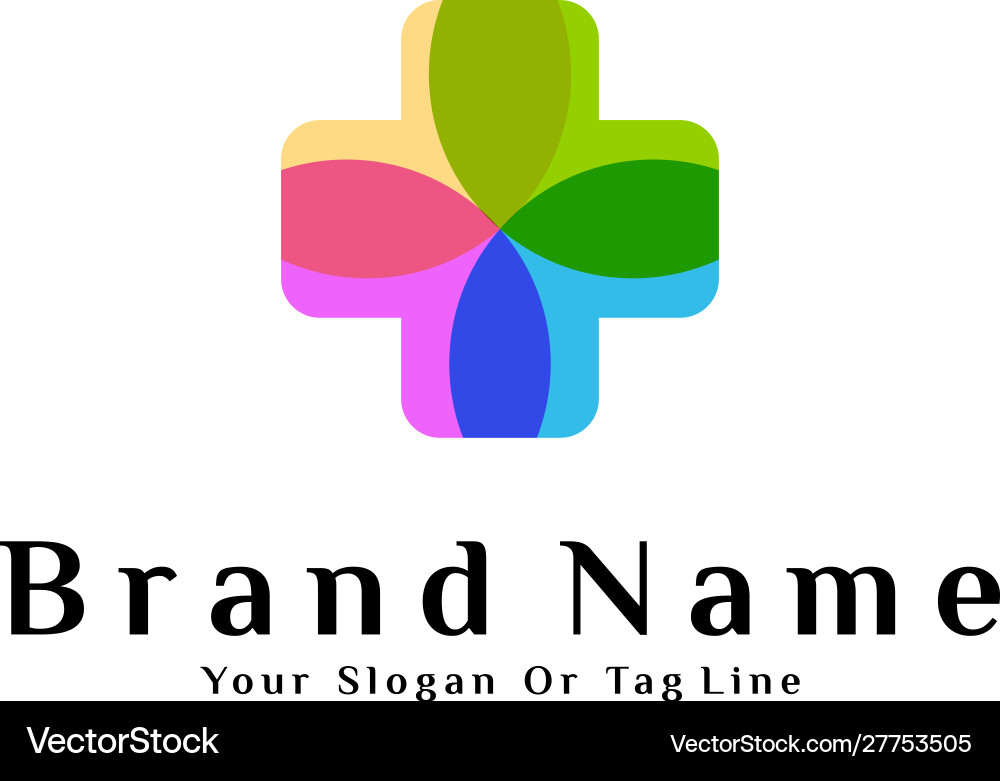 Plus template design with full color style Vector Image