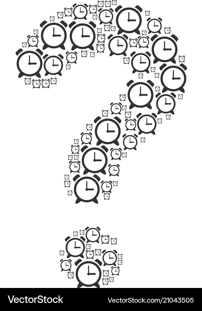 Query shape of alarm clock icons vector image