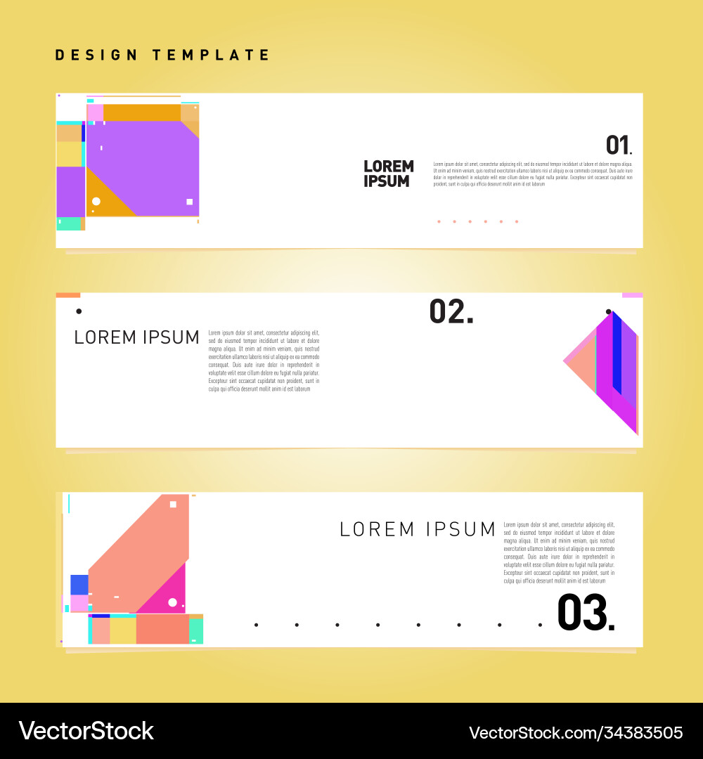 Set abstract banner web design template retro Vector Image