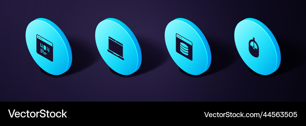 Set isometric computer mouse server data web Set isometric computer mouse server data web vector image