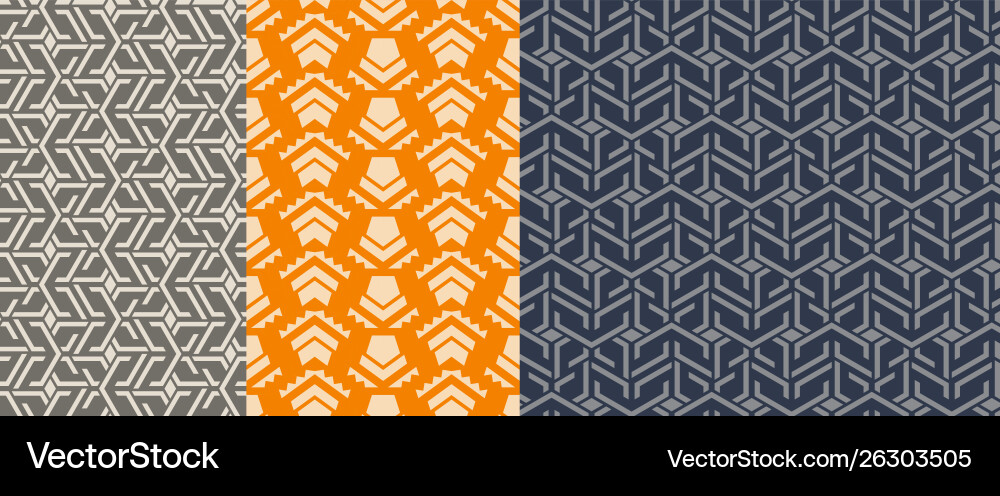 Set seamless patterns abstract geometric Set seamless patterns abstract geometric vector image