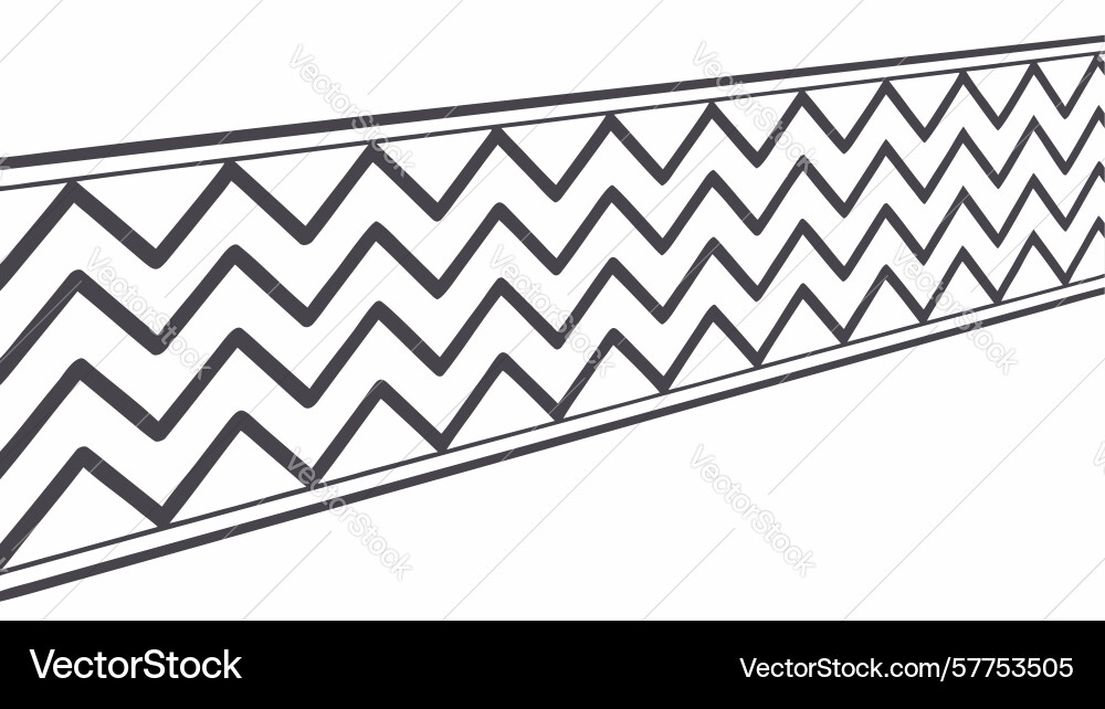 Sharp zigzag chevron pattern border design vector image