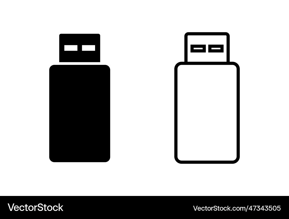 Usb icon set flash disk Vector Image