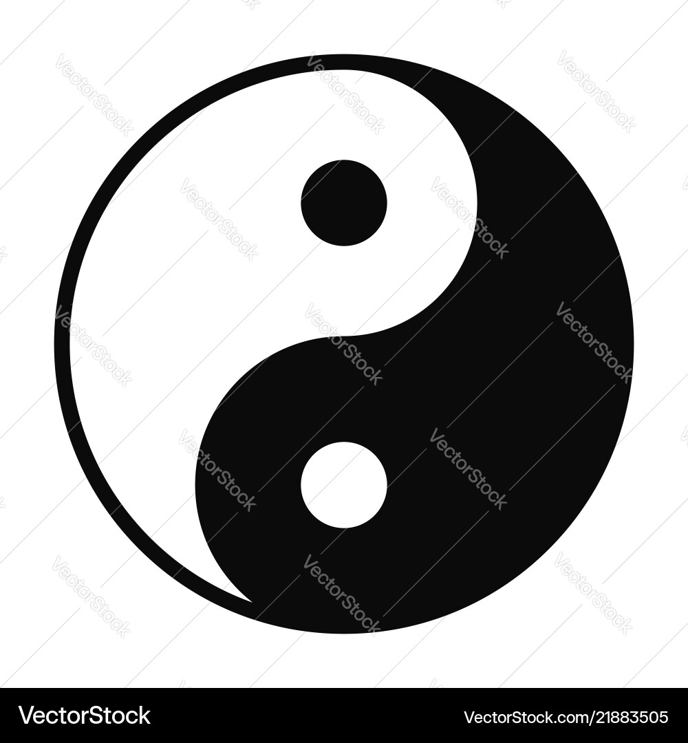 Yin and yang symbol isolated on white background vector image