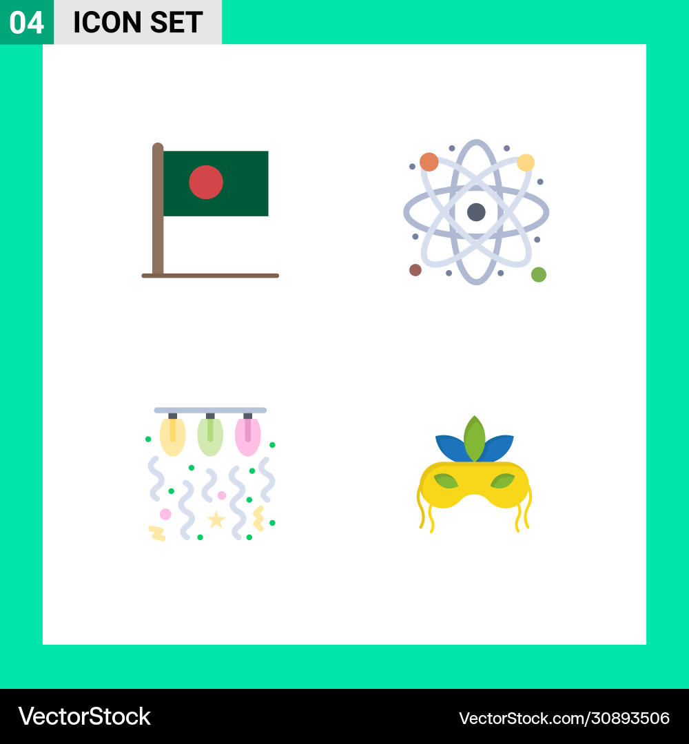 4 universal flat icons set for web and mobile Vector Image