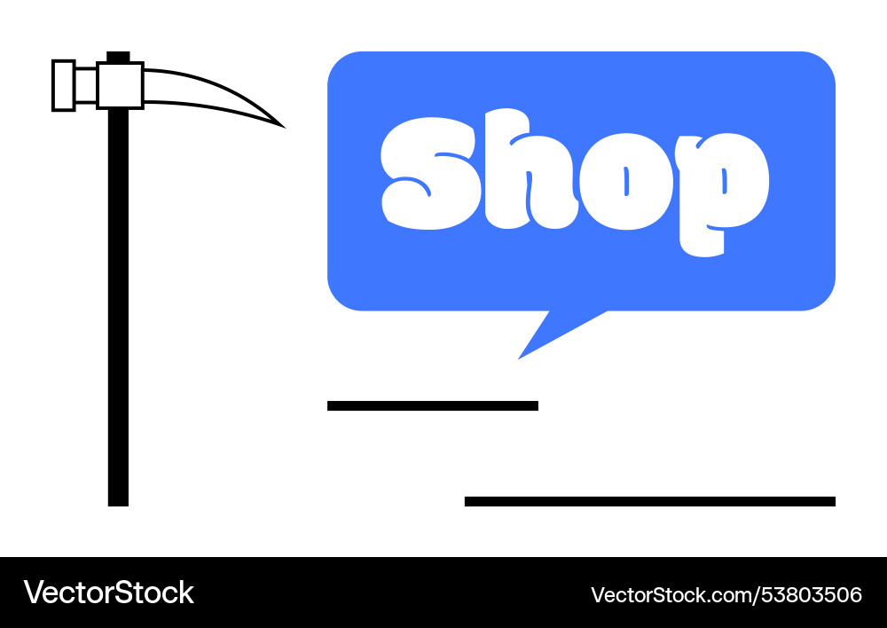 A symbolic store sign with tool and speech A symbolic store sign with tool and speech vector image