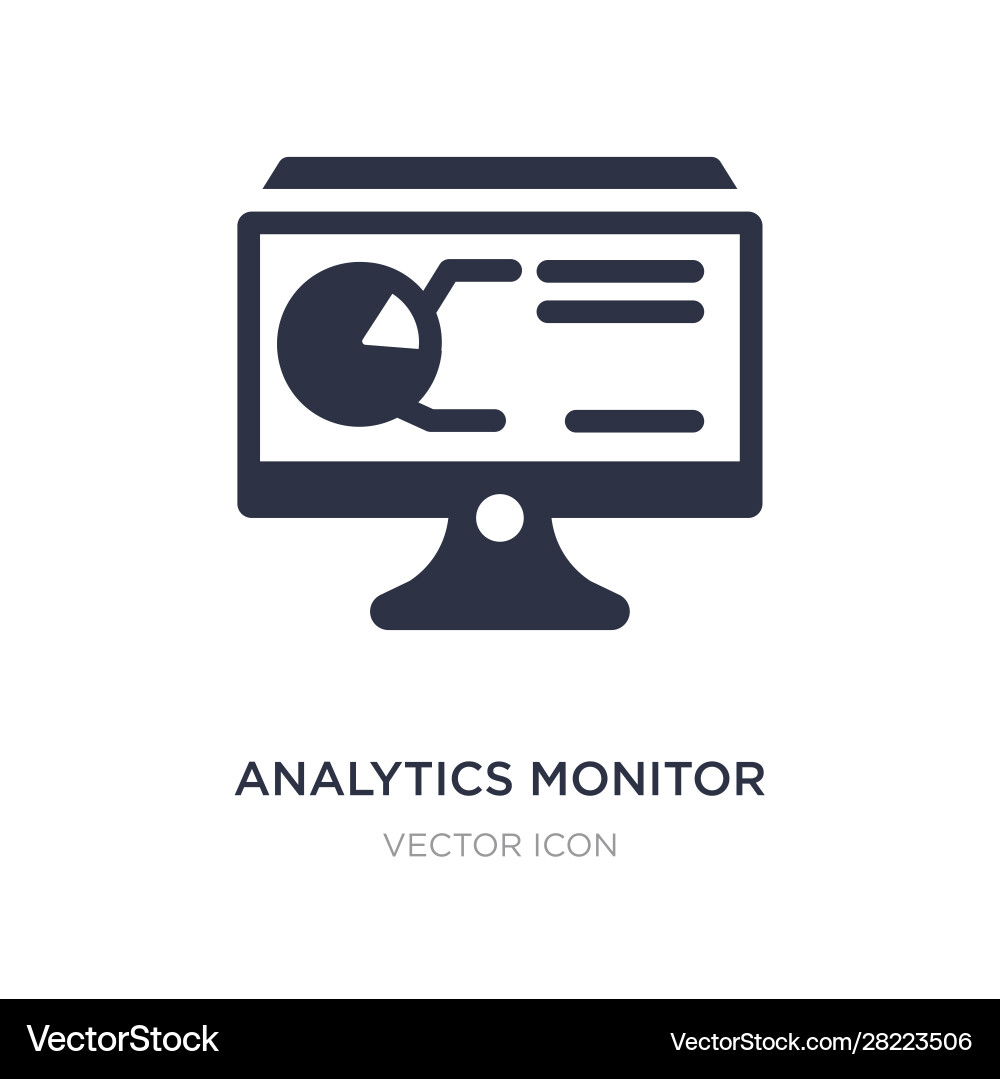 Analytics monitor icon on white background simple Analytics monitor icon on white background simple vector image