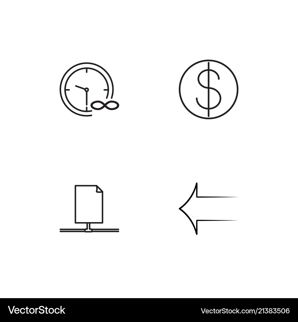Banking linear icons set simple outline Vector Image