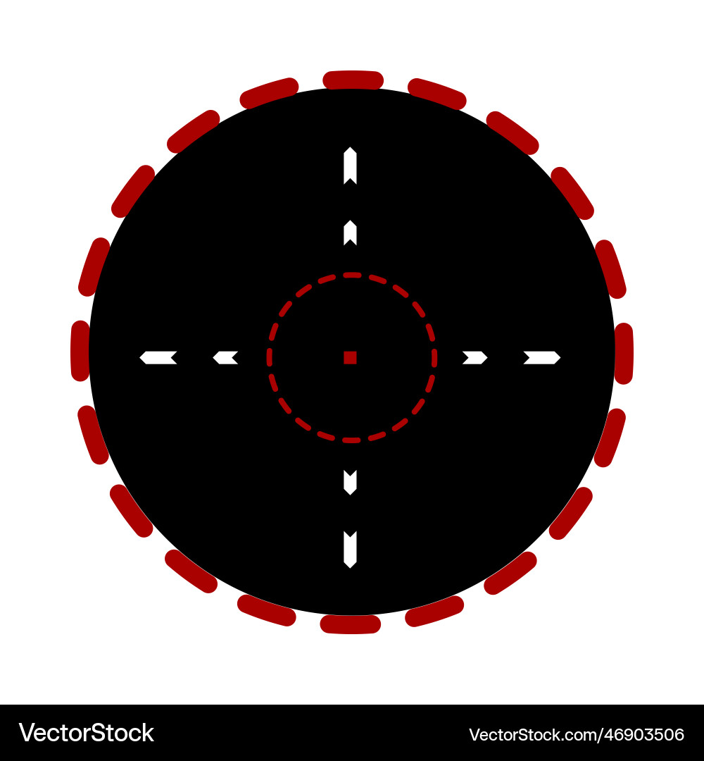 Black gun or pistol sight viewfinder cartoon Black gun or pistol sight viewfinder cartoon vector image