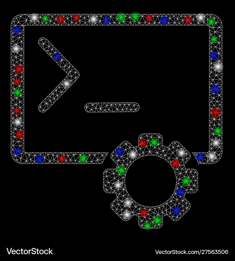 Bright mesh 2d console administration with flash vector image