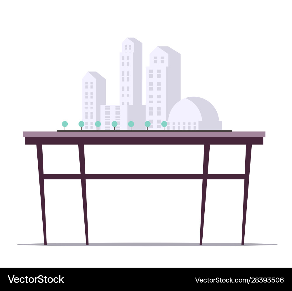 Building models on stand flat high Building models on stand flat high vector image