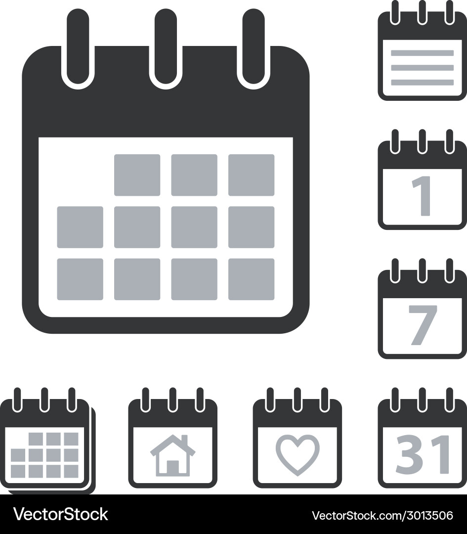 Calendar Icon Set - Date & Event vector image