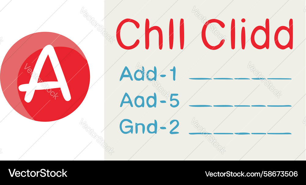 Child data sheet with information symbolizing Vector Image