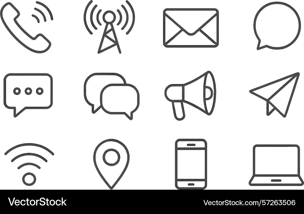 Communication icons representing various methods Communication icons representing various methods vector image