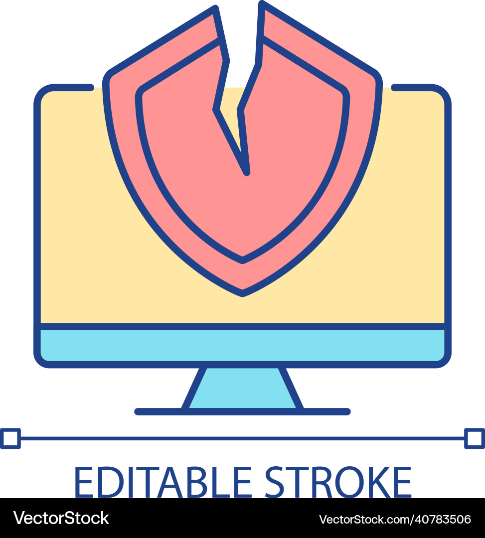 Cybersecurity vulnerability rgb color icon Cybersecurity vulnerability rgb color icon vector image