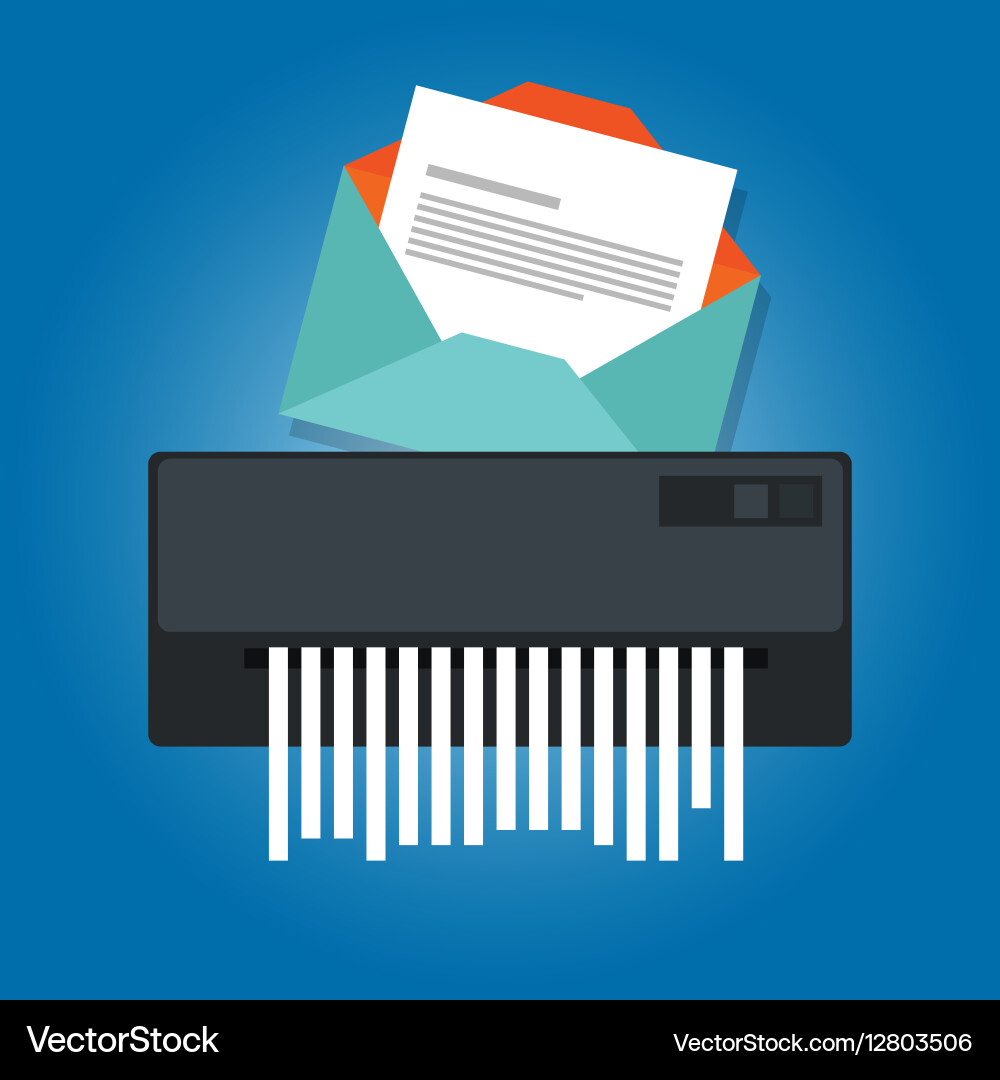 Delete remove spam email trash message paper vector image