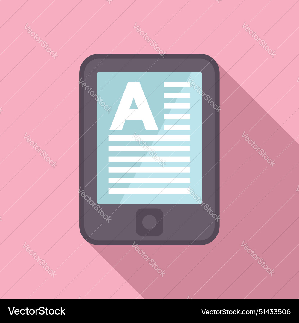Flat design of an ereader device Vector Image