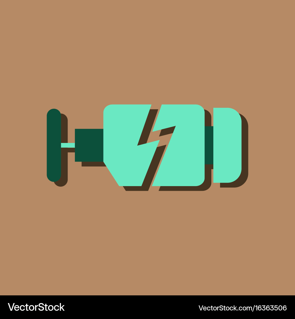 Flat icon design collection broken engine vector image