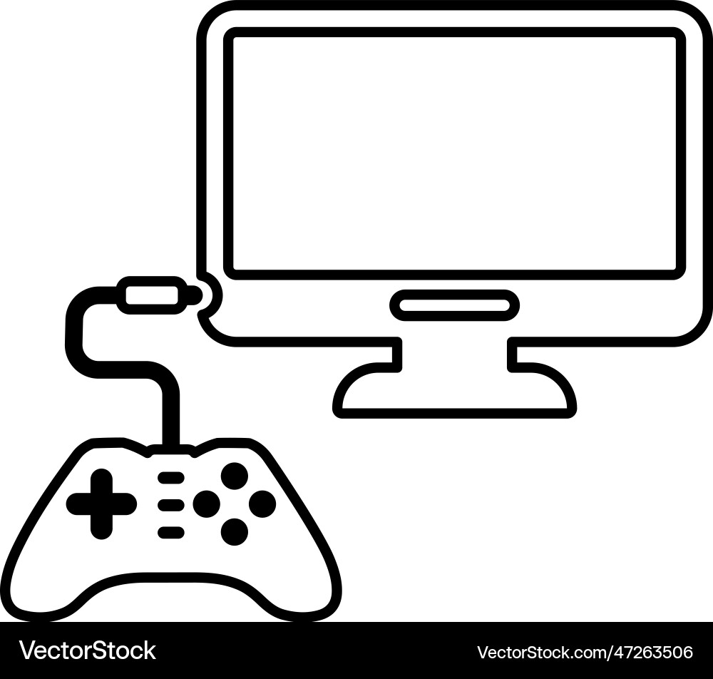 Gaming controller icon line outline symbol Vector Image