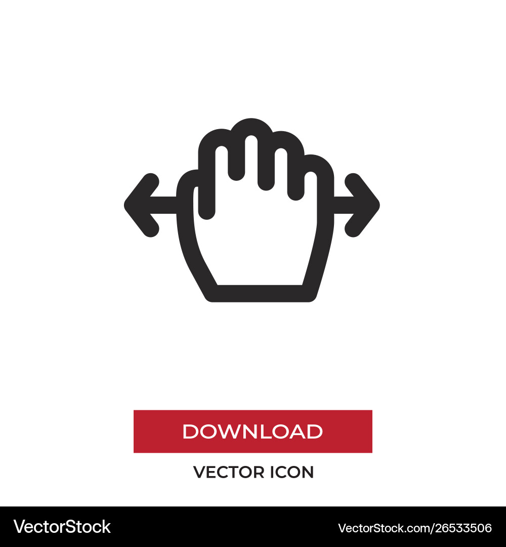Hand move icon in modern style for web site Hand move icon in modern style for web site vector image
