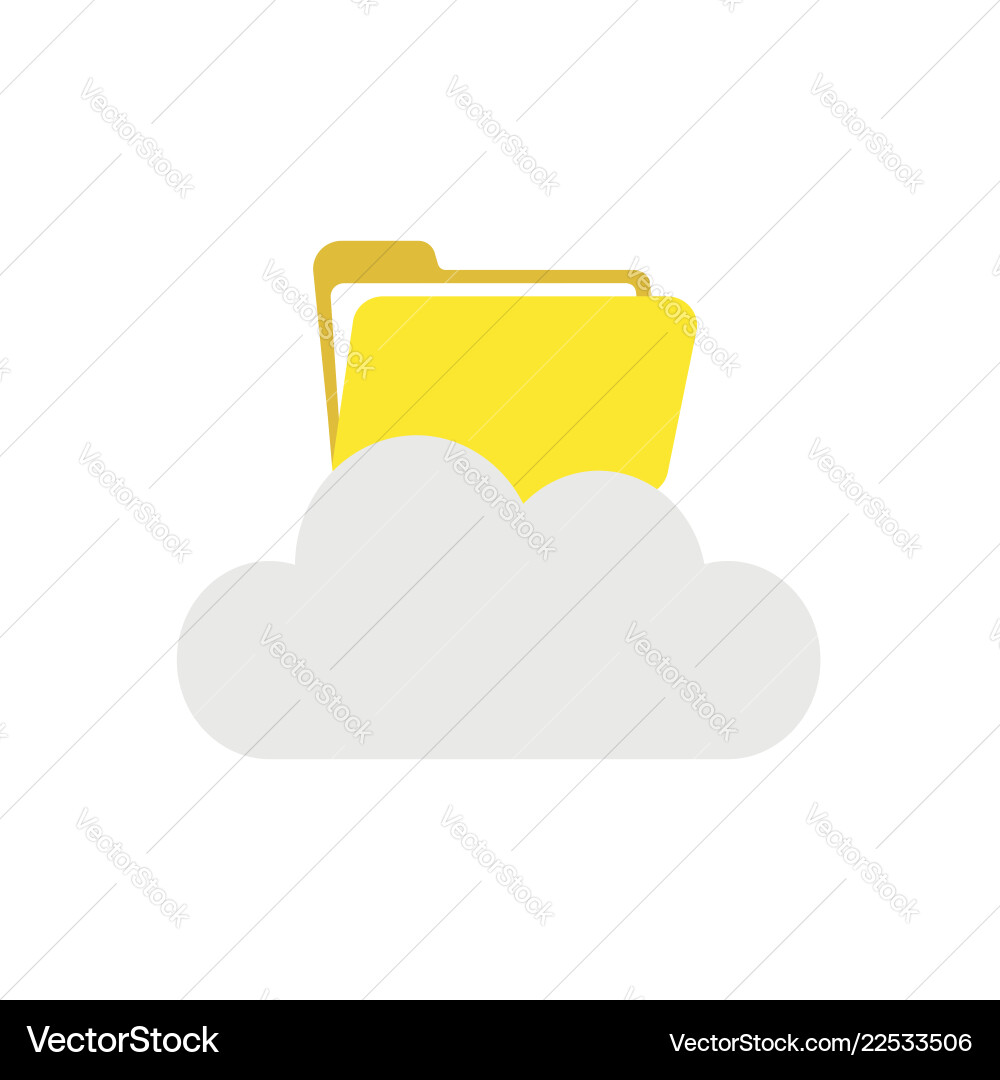 Icon concept of opened file folder on cloud Icon concept of opened file folder on cloud vector image