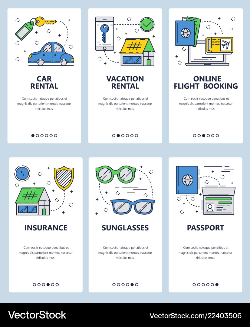 Line art web and mobile app template set Line art web and mobile app template set vector image