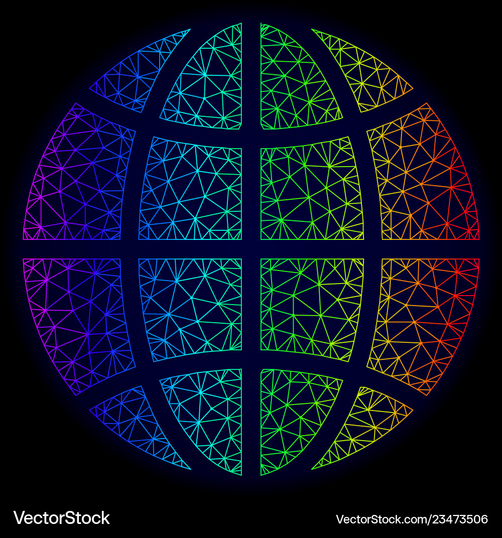 Polygonal network spectrum mesh globe Vector Image
