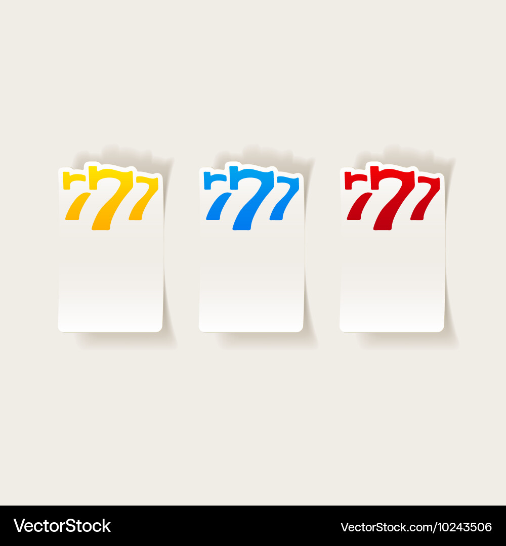 Realistic design element three seven vector image