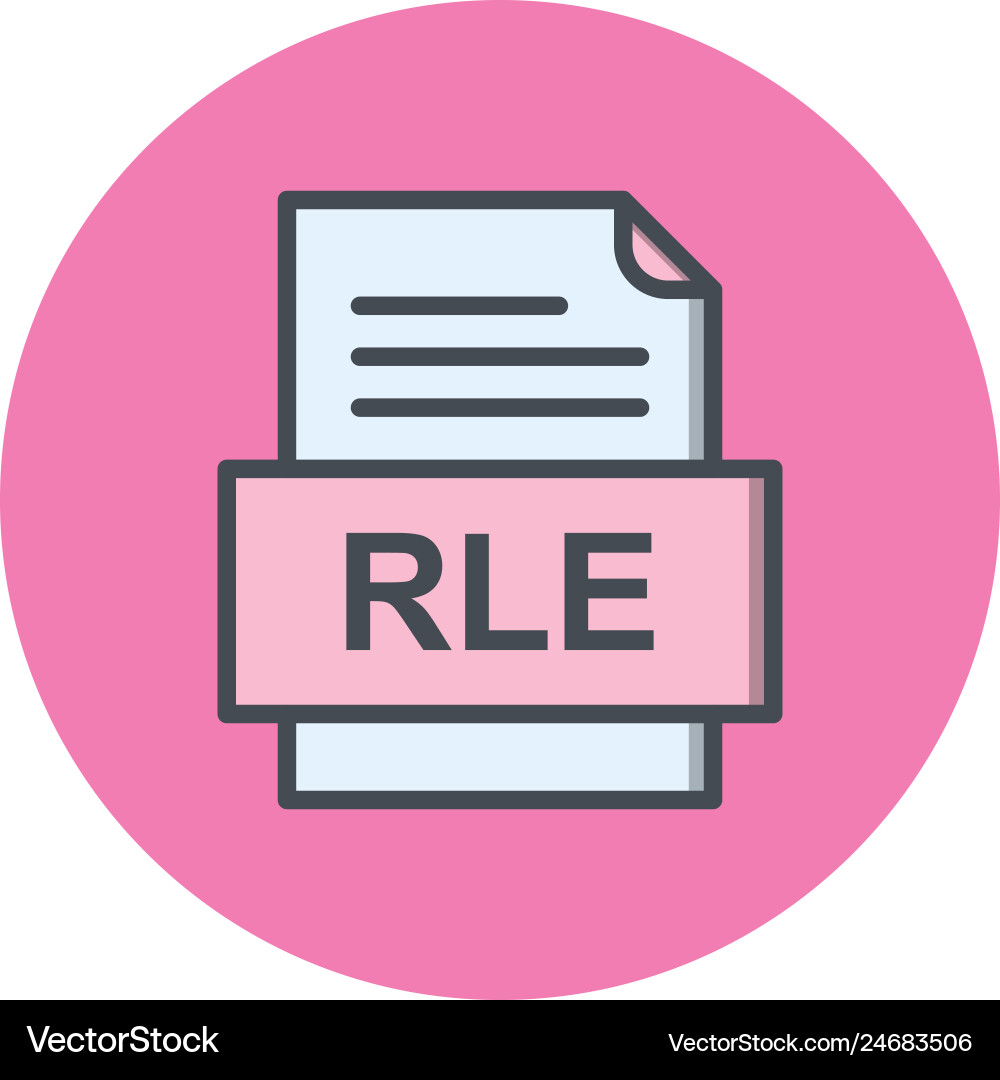 Rle file document icon vector image