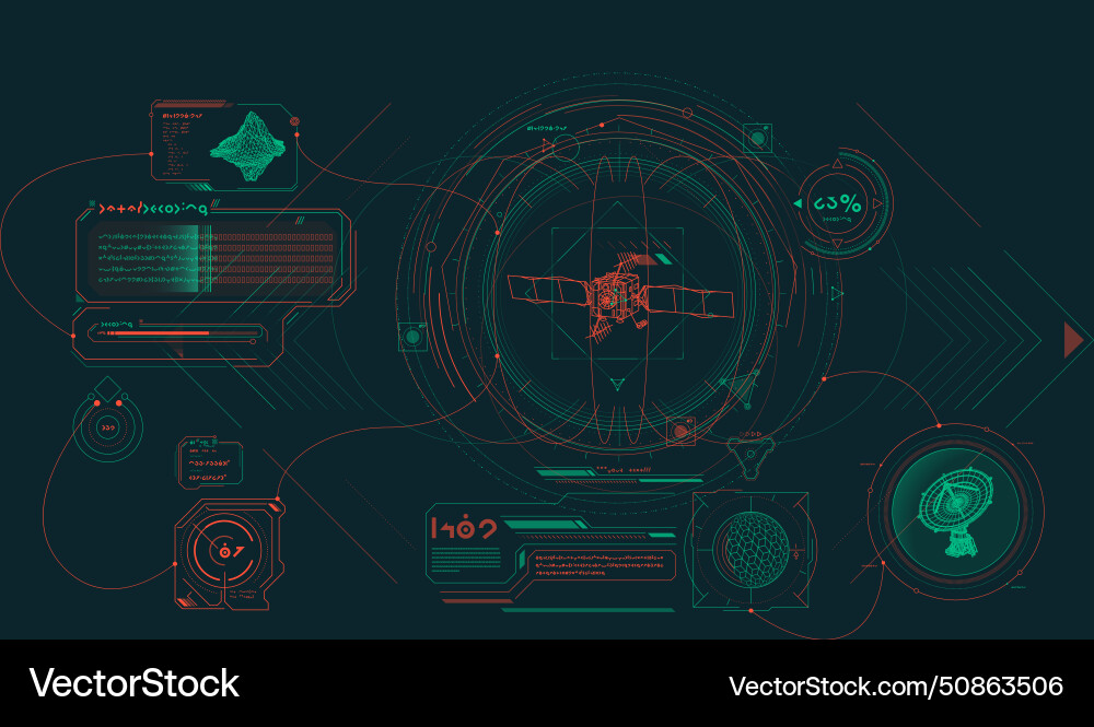 Sci-fi hud interface for data research Sci-fi hud interface for data research vector image