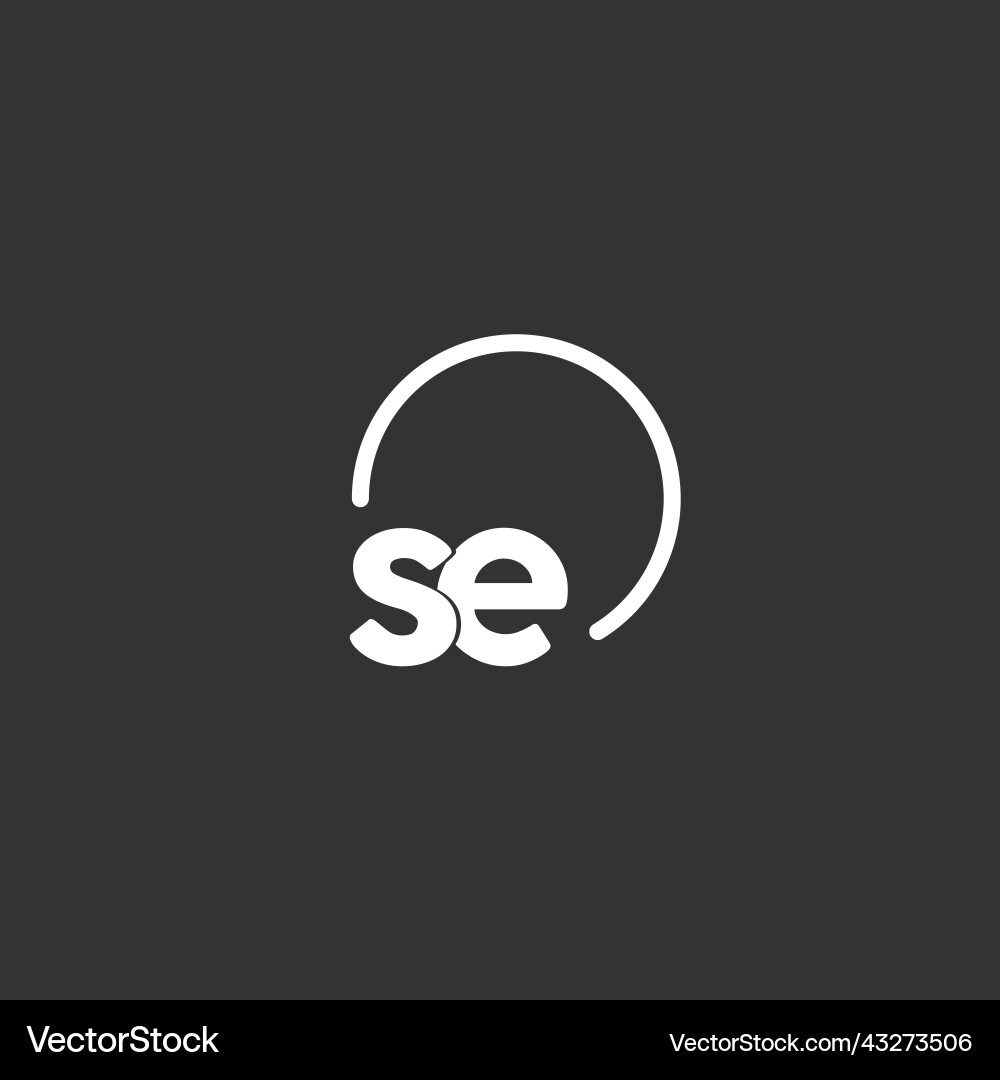 Se initial logo with rounded circle vector image