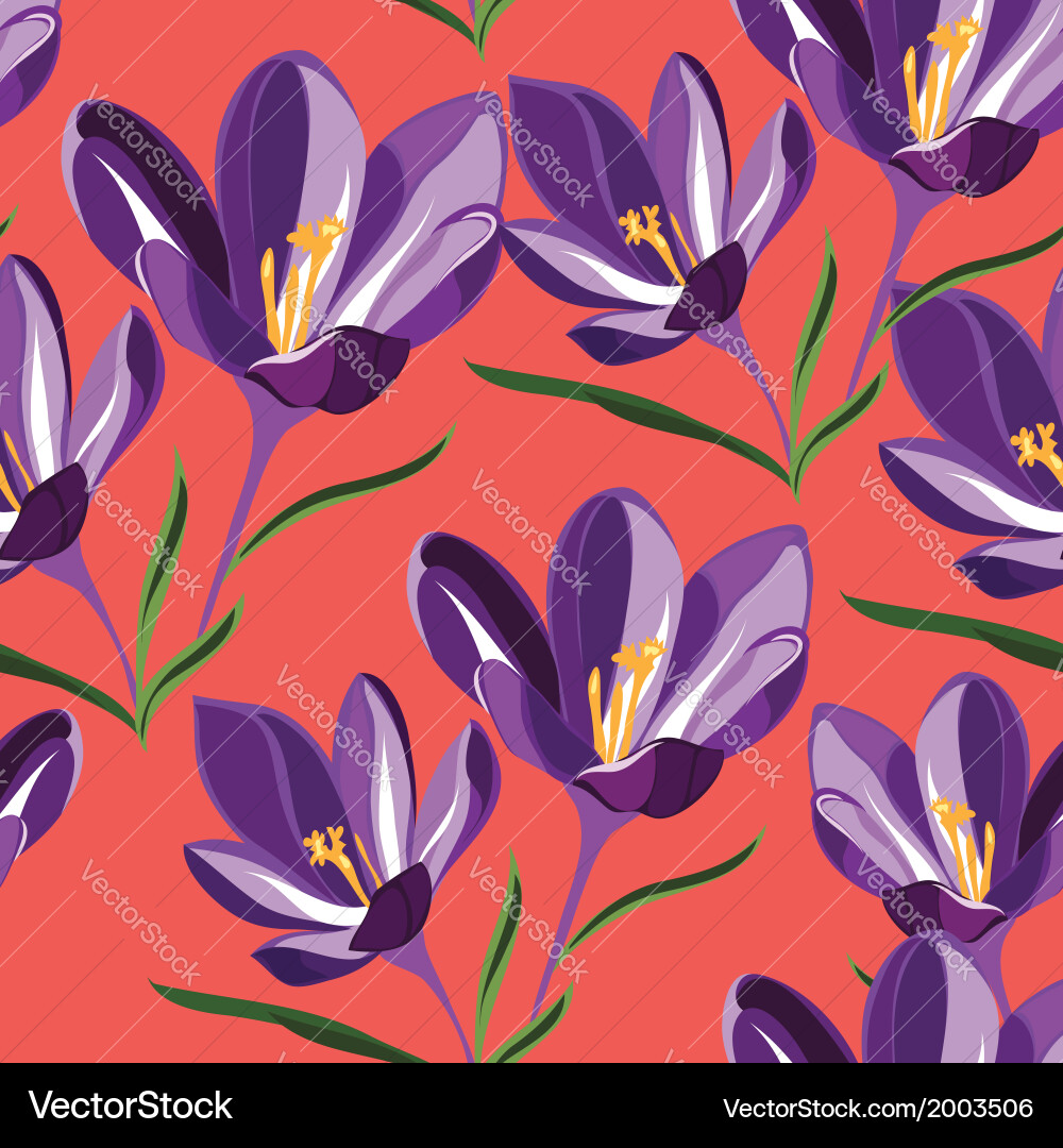 Seamless pattern for design with spring flowers vector image