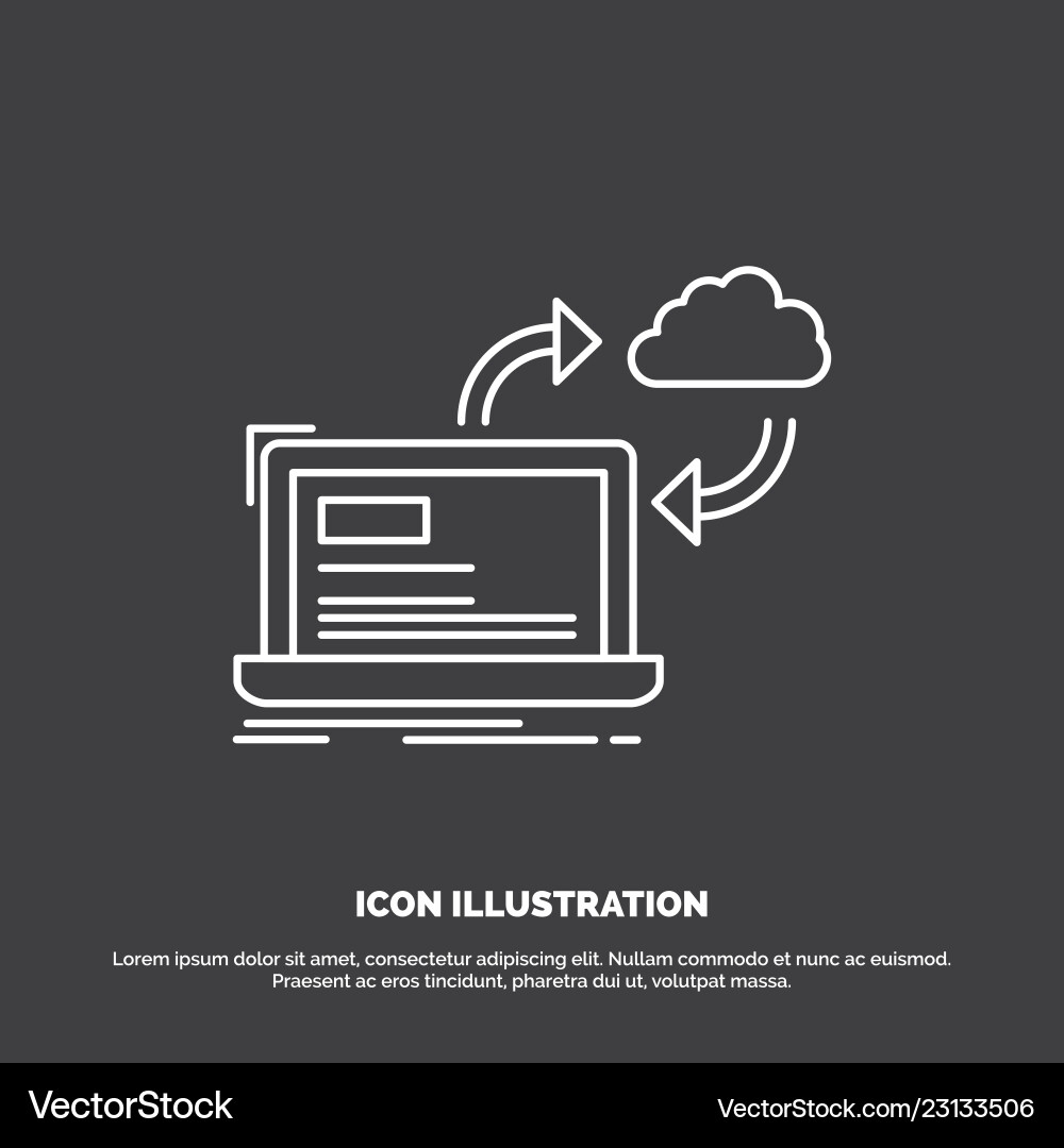 Sync processing data dashboard arrows icon line Sync processing data dashboard arrows icon line vector image