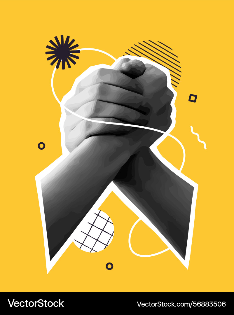 Unity handshake with abstract background Unity handshake with abstract background vector image